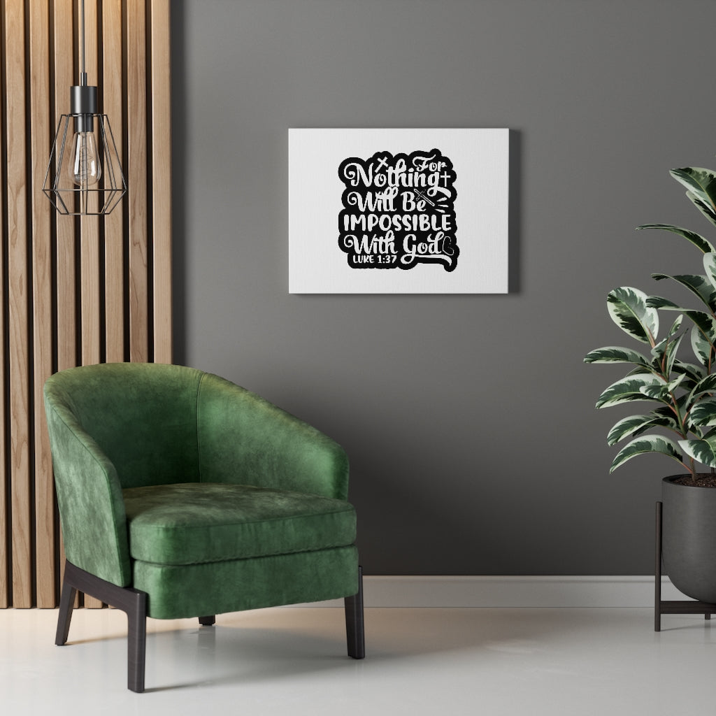 Scripture Walls With God Luke 1:37 Bible Verse Canvas Christian Wall Art Ready to Hang Unframed-Express Your Love Gifts