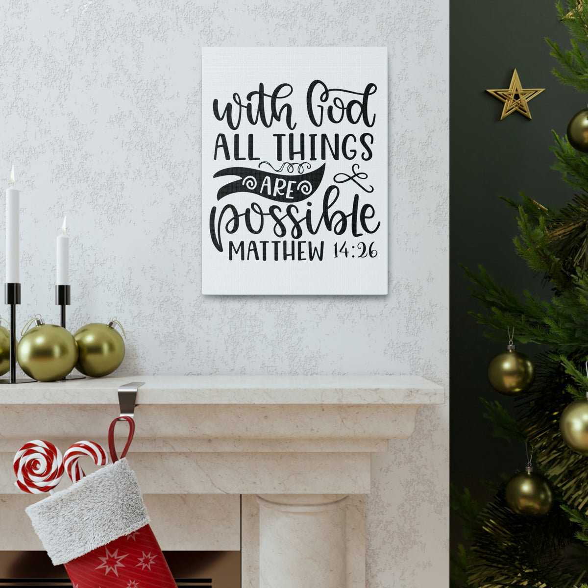 Scripture Walls With God Matthew 14:26 Bible Verse Canvas Christian Wall Art Ready to Hang Unframed-Express Your Love Gifts