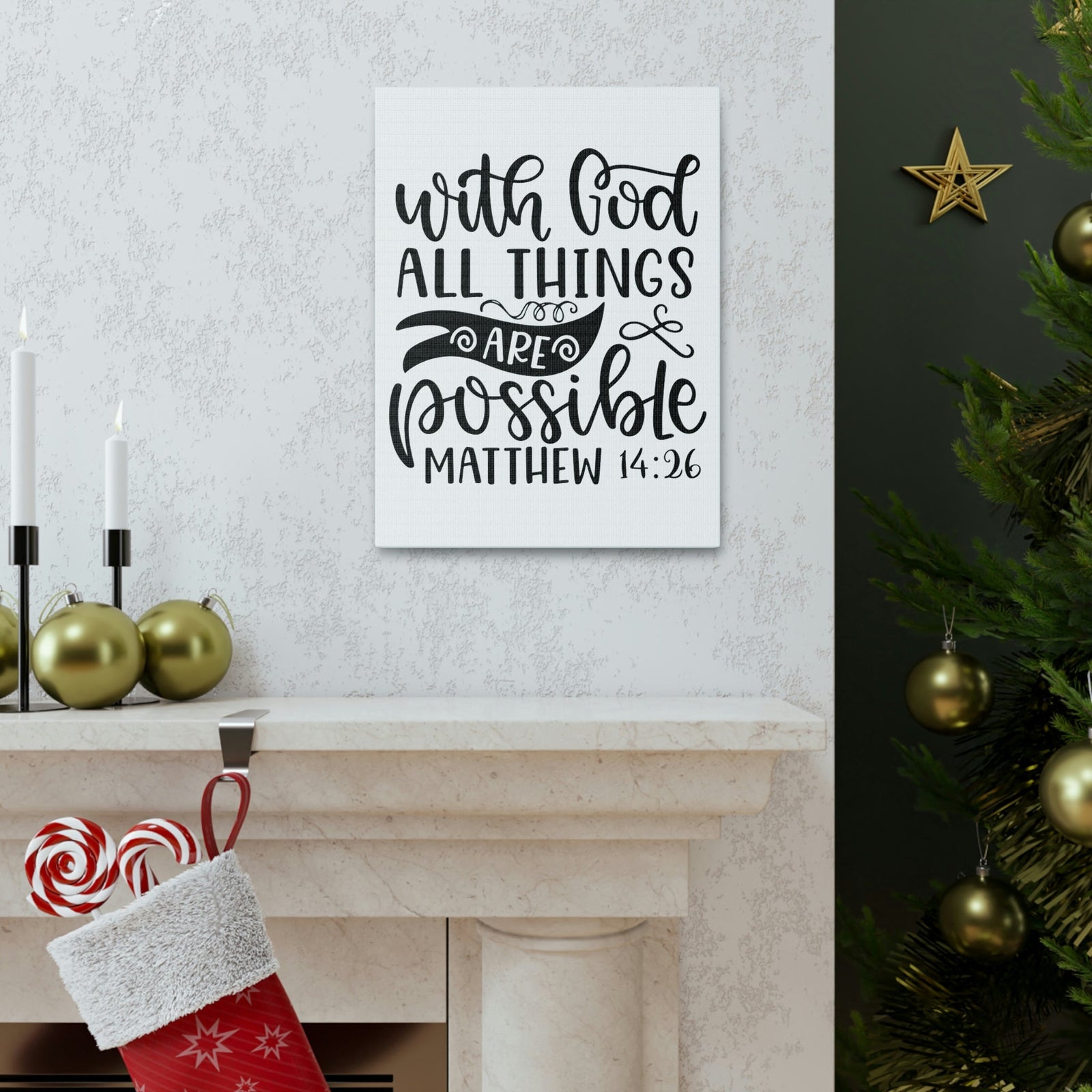 Scripture Walls With God Matthew 14:26 Bible Verse Canvas Christian Wall Art Ready to Hang Unframed-Express Your Love Gifts