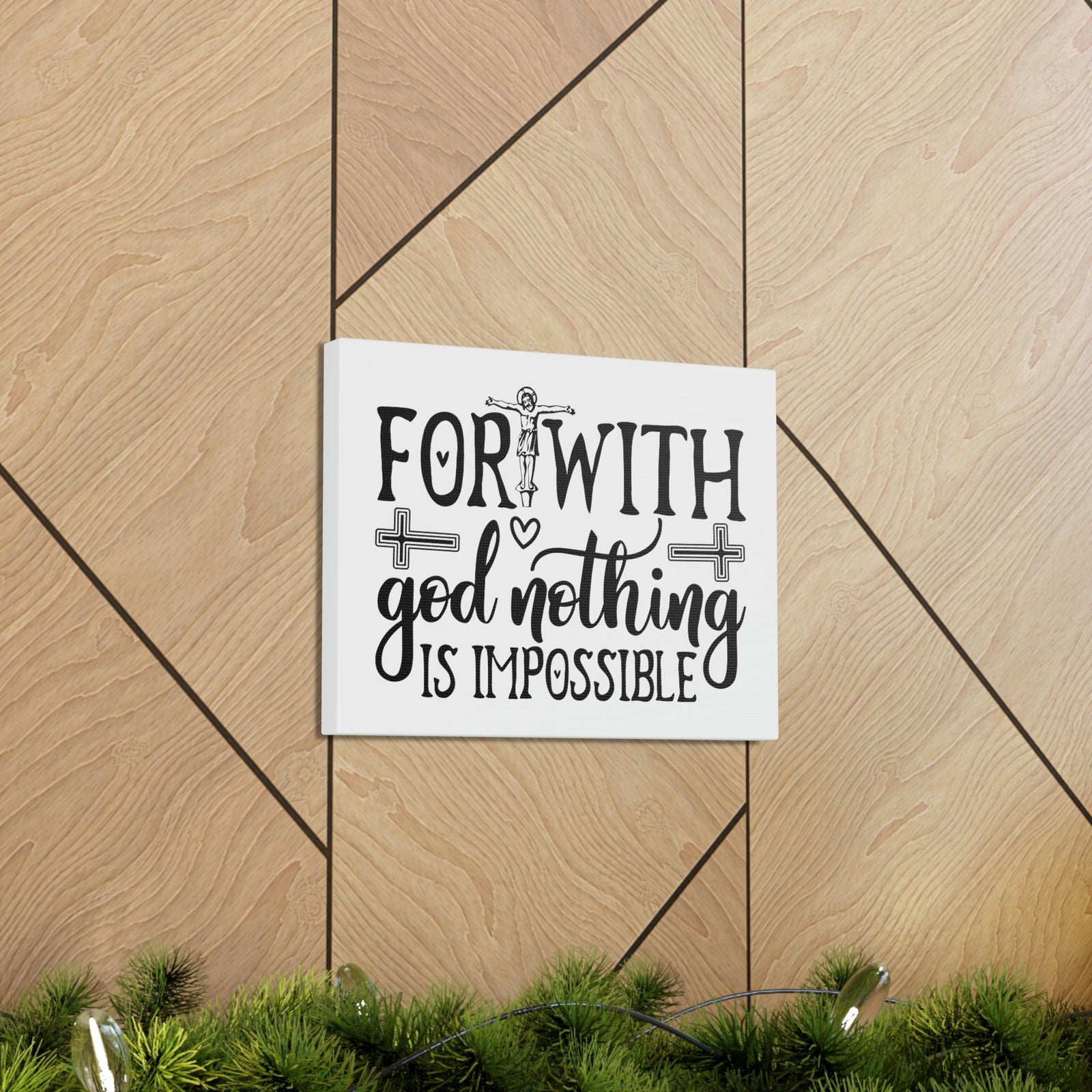 Scripture Walls With God Nothing Is Impossible Luke 1:37 Christian Wall Art Print Ready to Hang Unframed-Express Your Love Gifts