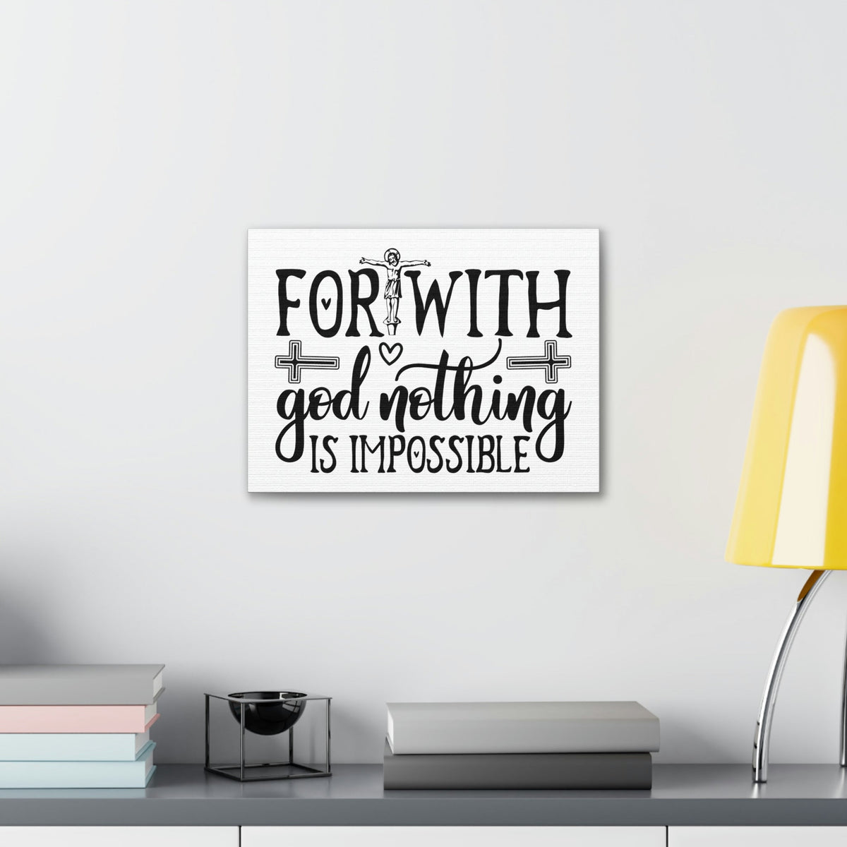 Scripture Walls With God Nothing Is Impossible Luke 1:37 Christian Wall Art Print Ready to Hang Unframed-Express Your Love Gifts