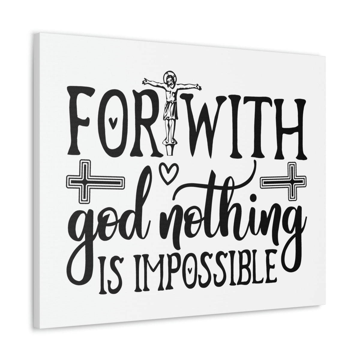 Scripture Walls With God Nothing Is Impossible Luke 1:37 Christian Wall Art Print Ready to Hang Unframed-Express Your Love Gifts
