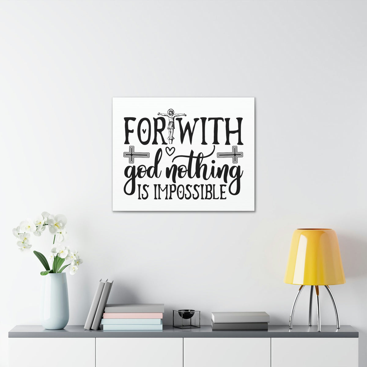 Scripture Walls With God Nothing Is Impossible Luke 1:37 Christian Wall Art Print Ready to Hang Unframed-Express Your Love Gifts
