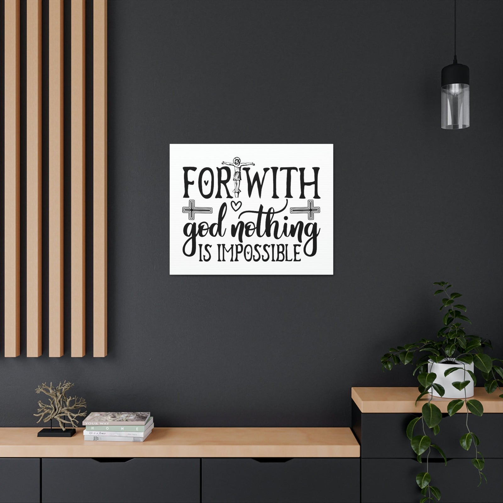 Scripture Walls With God Nothing Is Impossible Luke 1:37 Christian Wall Art Print Ready to Hang Unframed-Express Your Love Gifts
