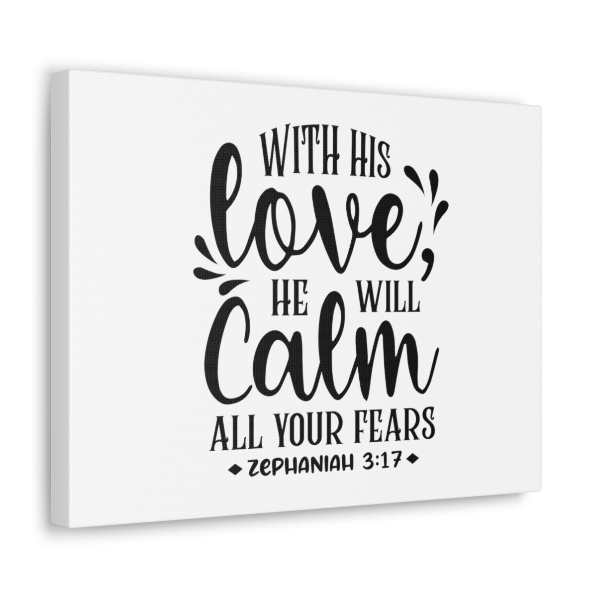 Scripture Walls With His Love Zephaniah 3:17 Bible Verse Canvas Christian Wall Art Ready to Hang Unframed-Express Your Love Gifts