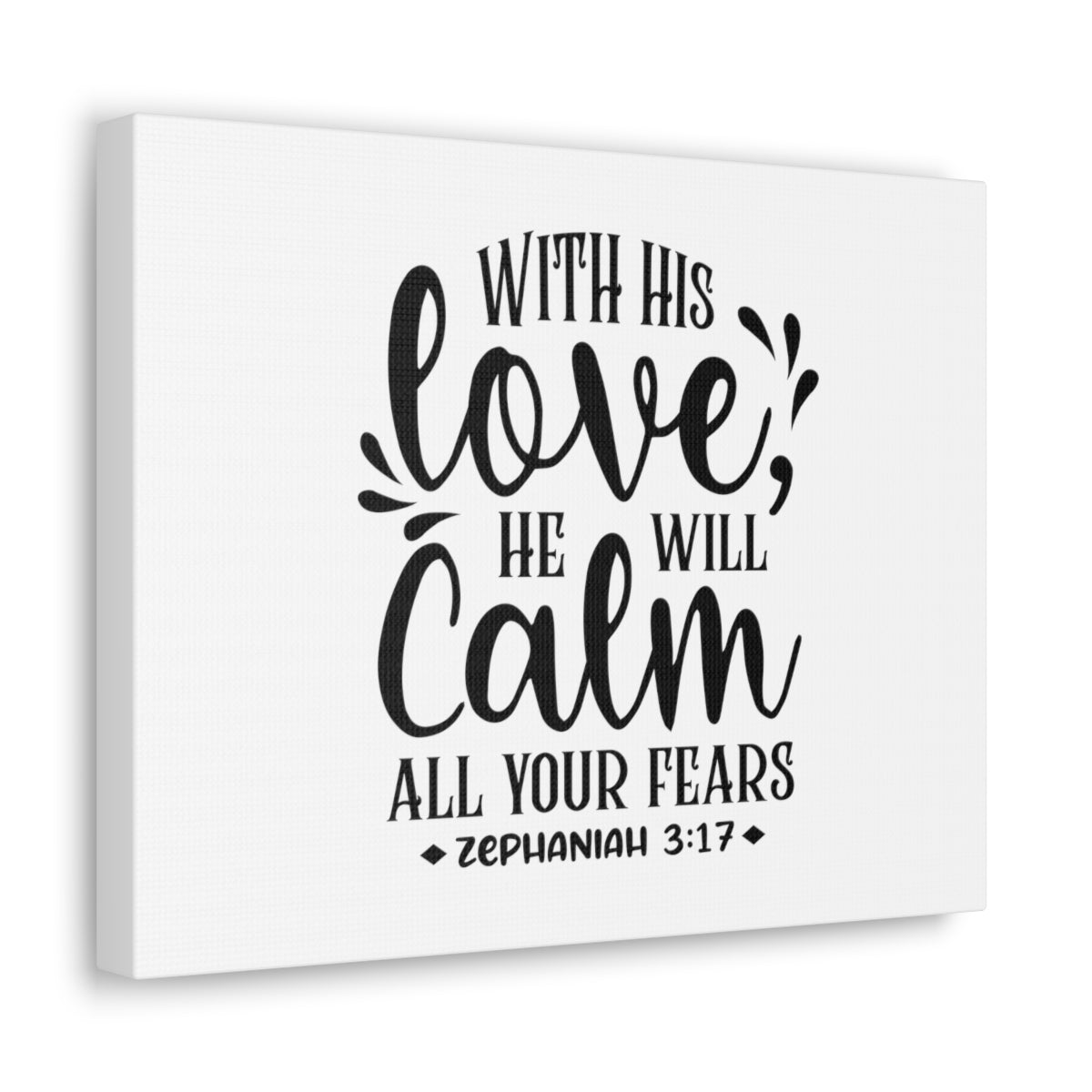 Scripture Walls With His Love Zephaniah 3:17 Bible Verse Canvas Christian Wall Art Ready to Hang Unframed-Express Your Love Gifts