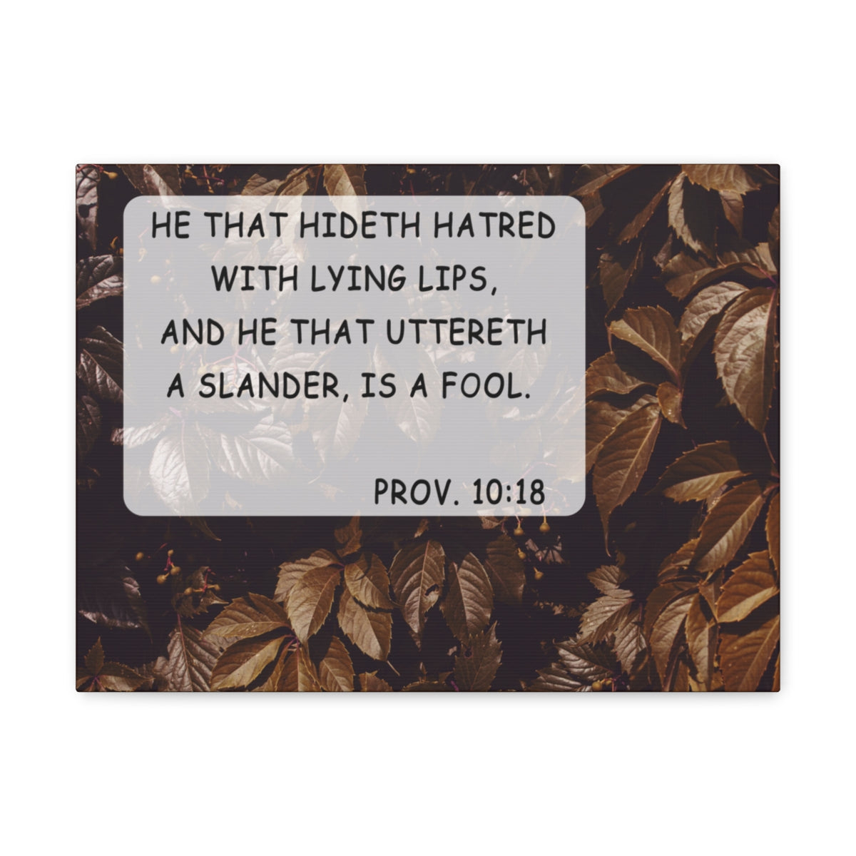Scripture Walls With Lying Lips Proverbs 10:18 Bible Verse Canvas Christian Wall Art Bible Verse Print Ready To Hang Unframed-Express Your Love Gifts