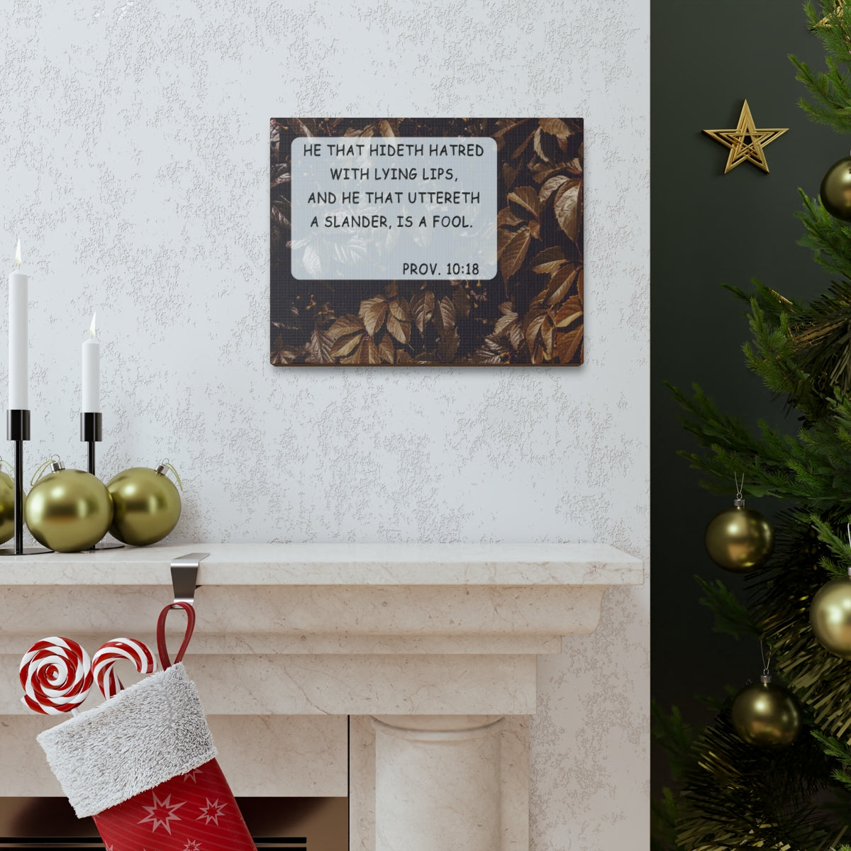 Scripture Walls With Lying Lips Proverbs 10:18 Bible Verse Canvas Christian Wall Art Bible Verse Print Ready To Hang Unframed-Express Your Love Gifts