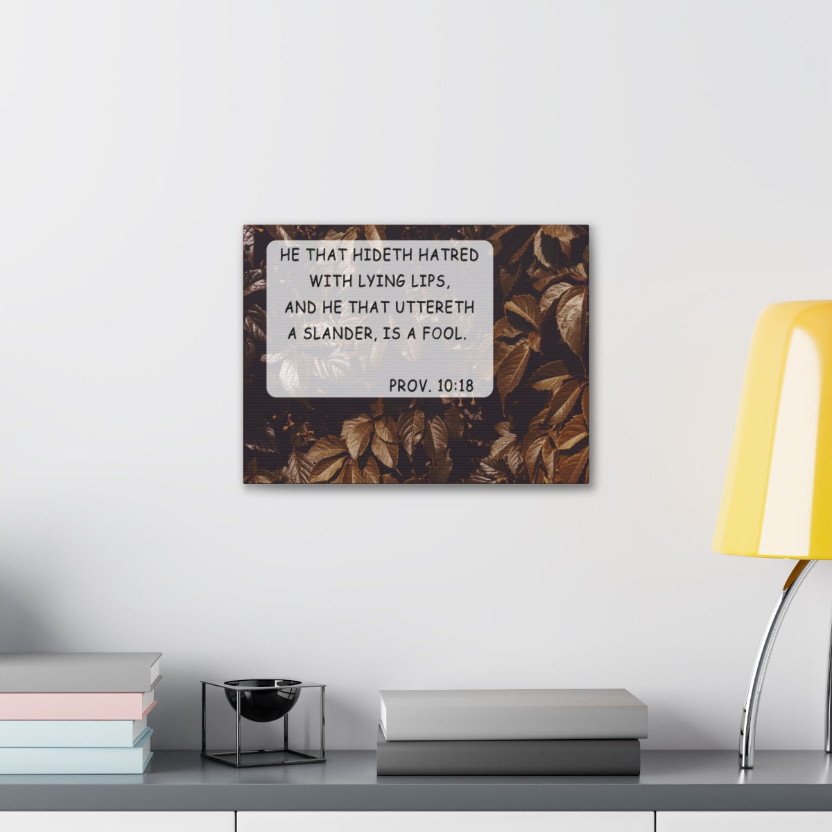 Scripture Walls With Lying Lips Proverbs 10:18 Bible Verse Canvas Christian Wall Art Bible Verse Print Ready To Hang Unframed-Express Your Love Gifts