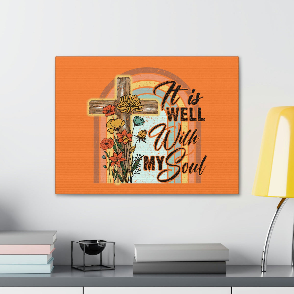 Scripture Walls With My Soul Psalm 42:7 Bright Orange Christian Wall Art Bible Verse Print Ready to Hang Unframed-Express Your Love Gifts