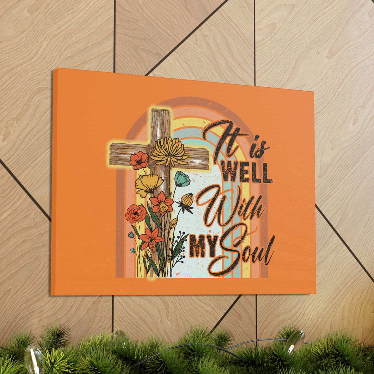 Scripture Walls With My Soul Psalm 42:7 Bright Orange Christian Wall Art Bible Verse Print Ready to Hang Unframed-Express Your Love Gifts