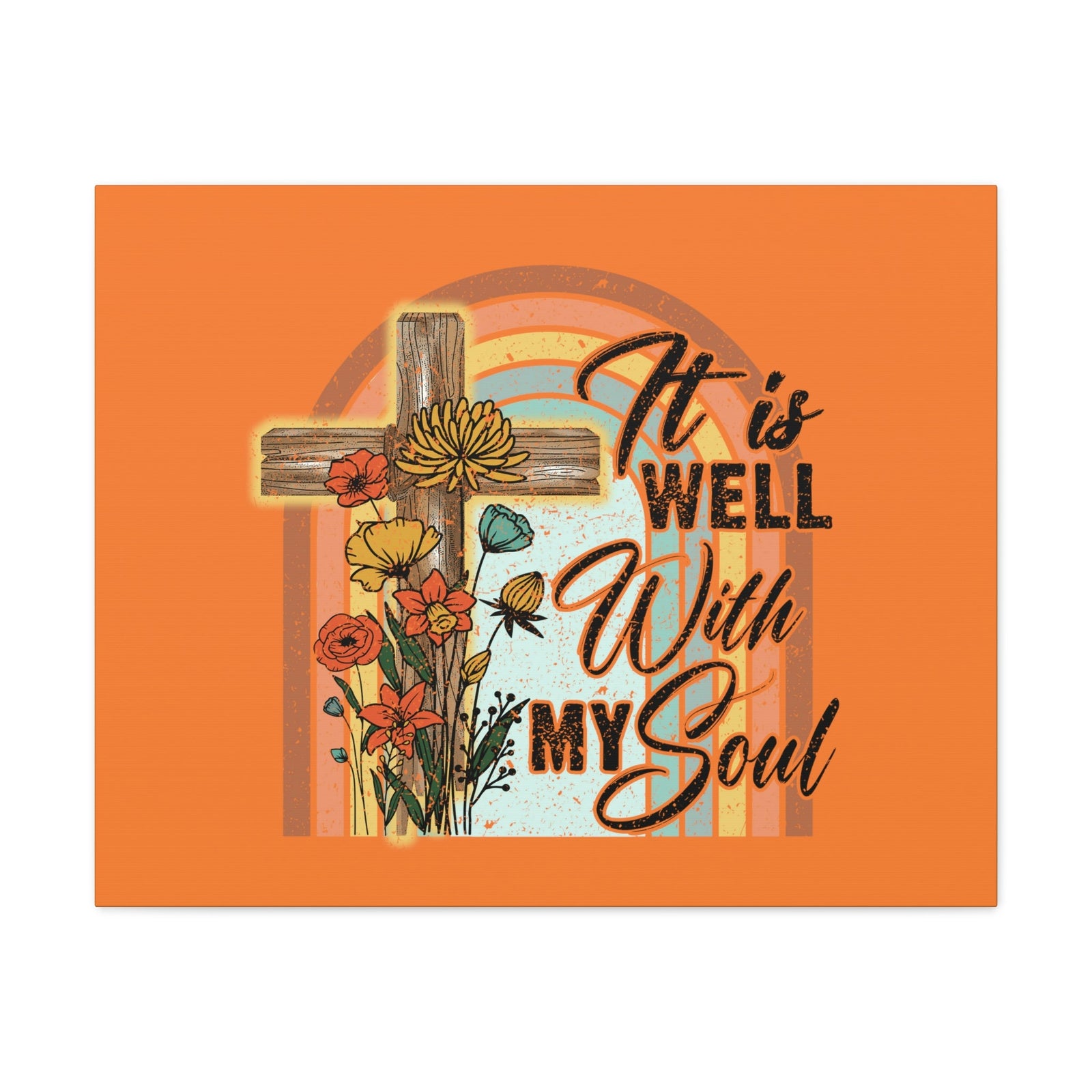 Scripture Walls With My Soul Psalm 42:7 Bright Orange Christian Wall Art Bible Verse Print Ready to Hang Unframed-Express Your Love Gifts