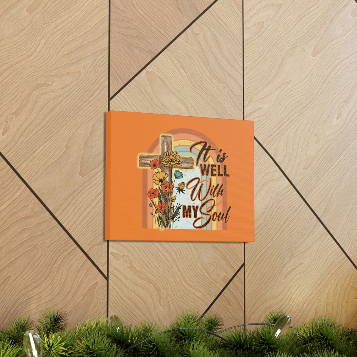 Scripture Walls With My Soul Psalm 42:7 Bright Orange Christian Wall Art Bible Verse Print Ready to Hang Unframed-Express Your Love Gifts