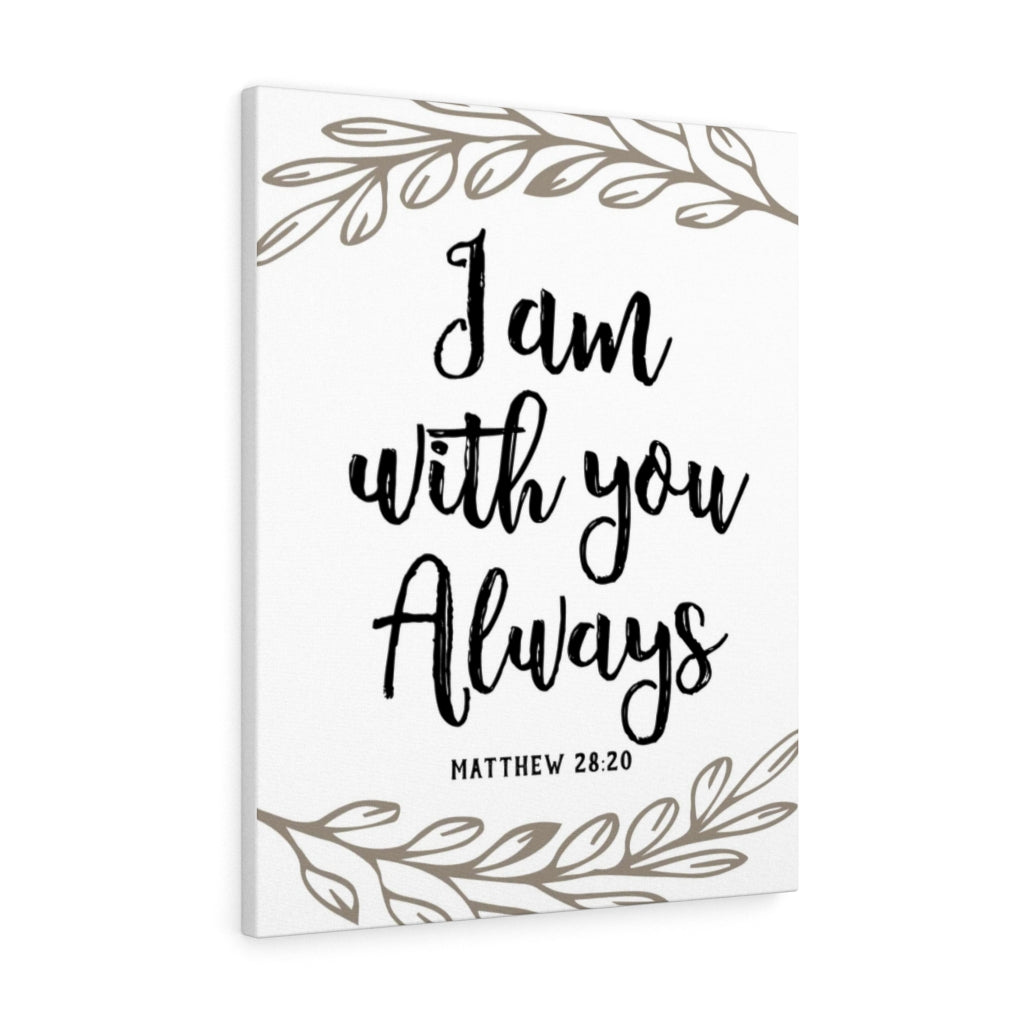 Scripture Walls With You Always Brown Branch Matthew 28:20 Bible Verse Canvas Christian Wall Art Ready to Hang Unframed-Express Your Love Gifts