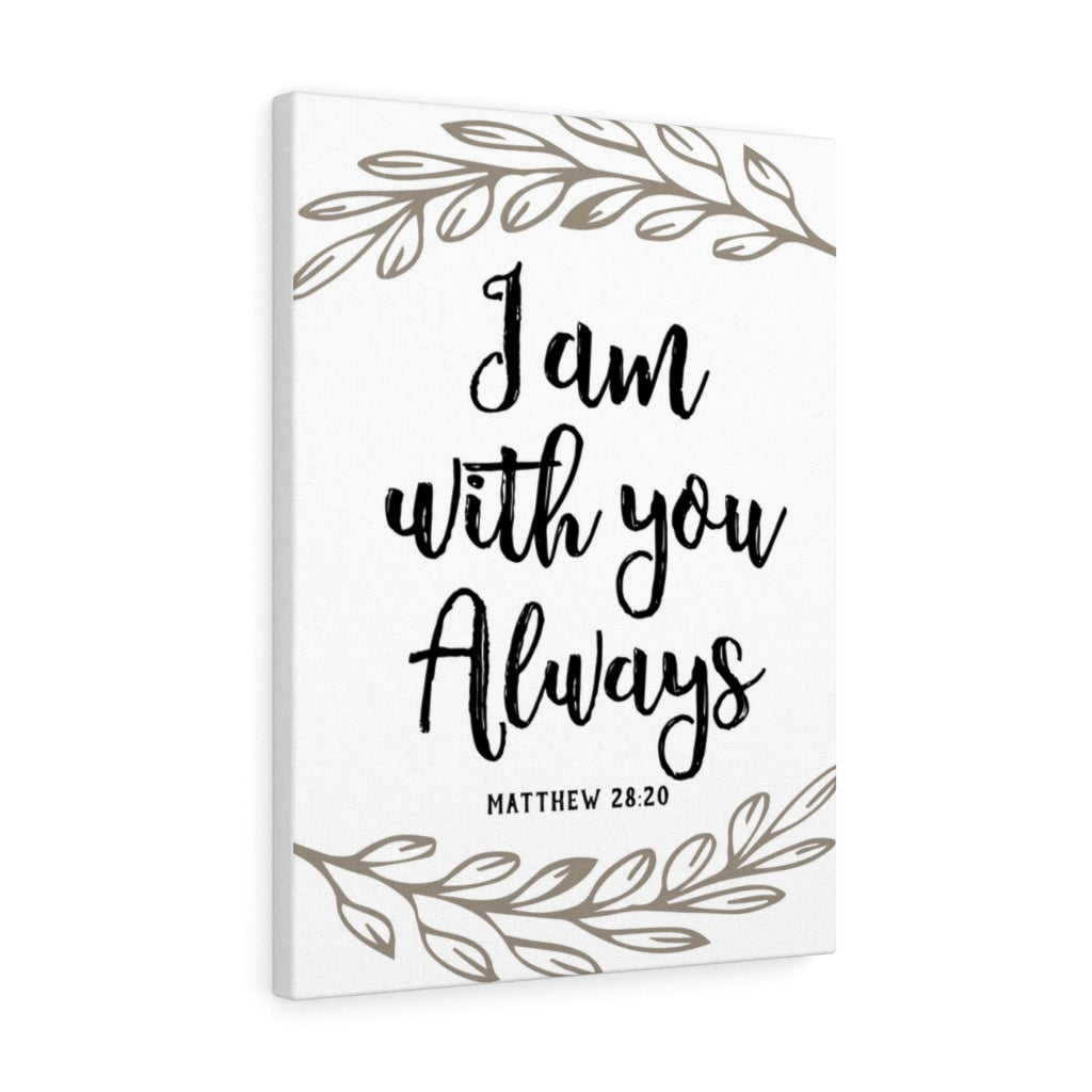 Scripture Walls With You Always Brown Branch Matthew 28:20 Bible Verse Canvas Christian Wall Art Ready to Hang Unframed-Express Your Love Gifts