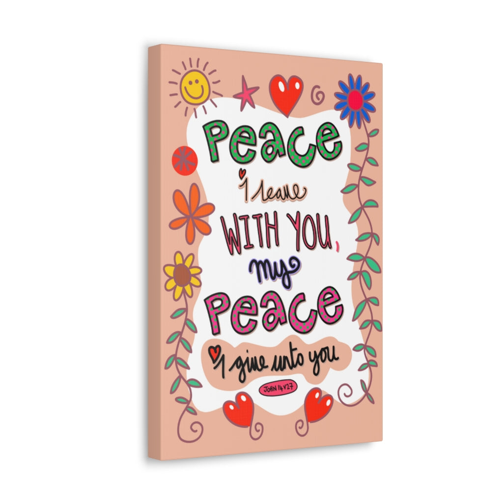 Scripture Walls With You My Peace John 14:27 Bible Verse Canvas Christian Wall Art Ready to Hang Unframed-Express Your Love Gifts