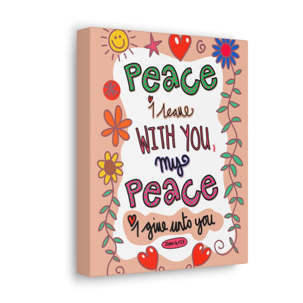 Scripture Walls With You My Peace John 14:27 Bible Verse Canvas Christian Wall Art Ready to Hang Unframed-Express Your Love Gifts