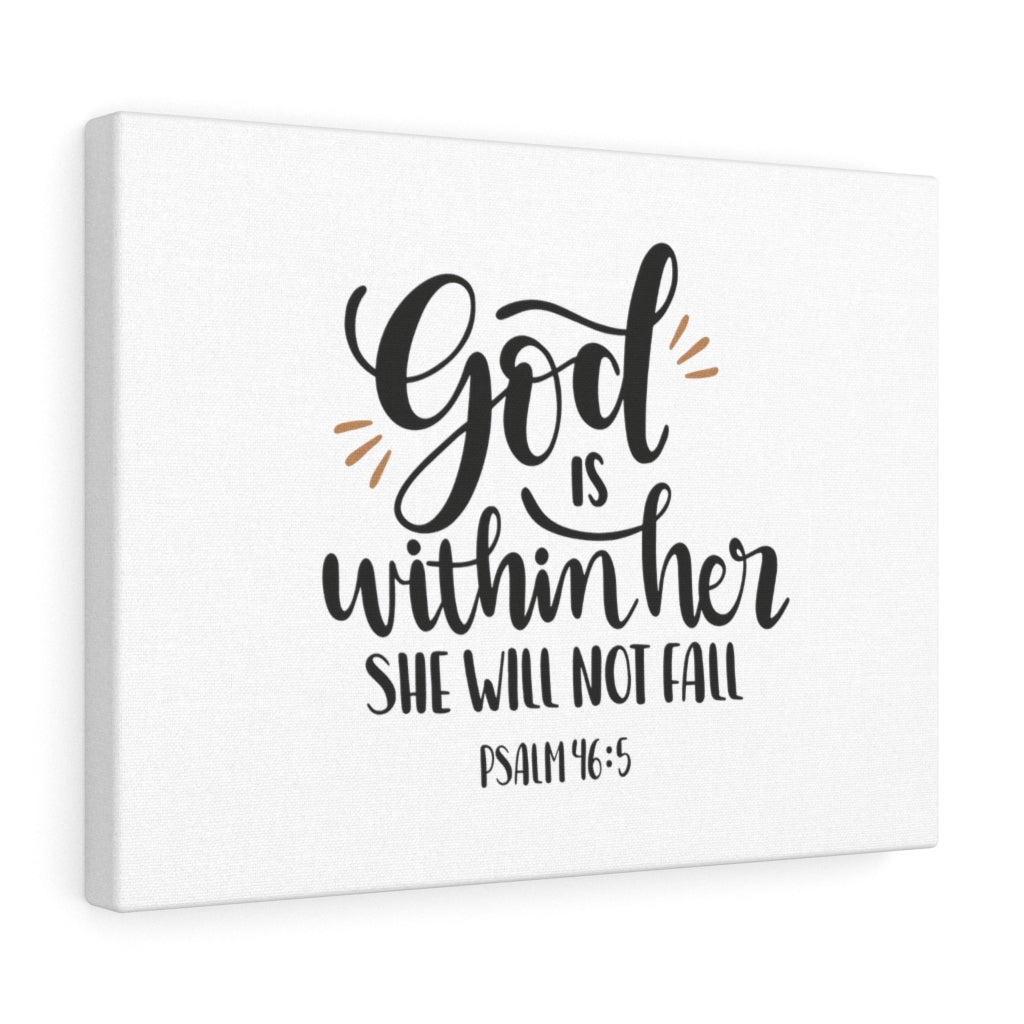 Scripture Walls Within Her Psalm 46:5 Bible Verse Canvas Christian Wall Art Ready to Hang Unframed-Express Your Love Gifts