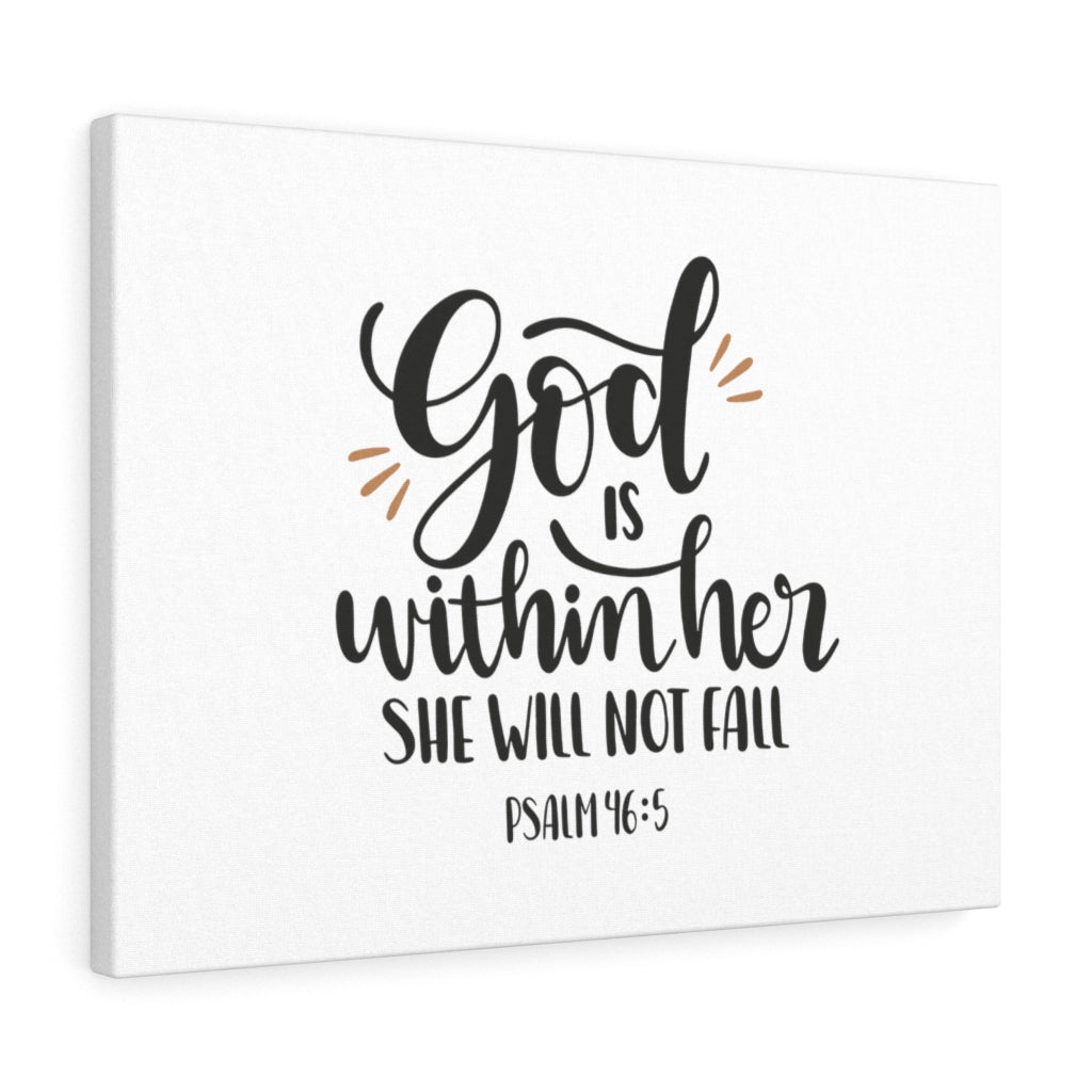 Scripture Walls Within Her Psalm 46:5 Bible Verse Canvas Christian Wall Art Ready to Hang Unframed-Express Your Love Gifts