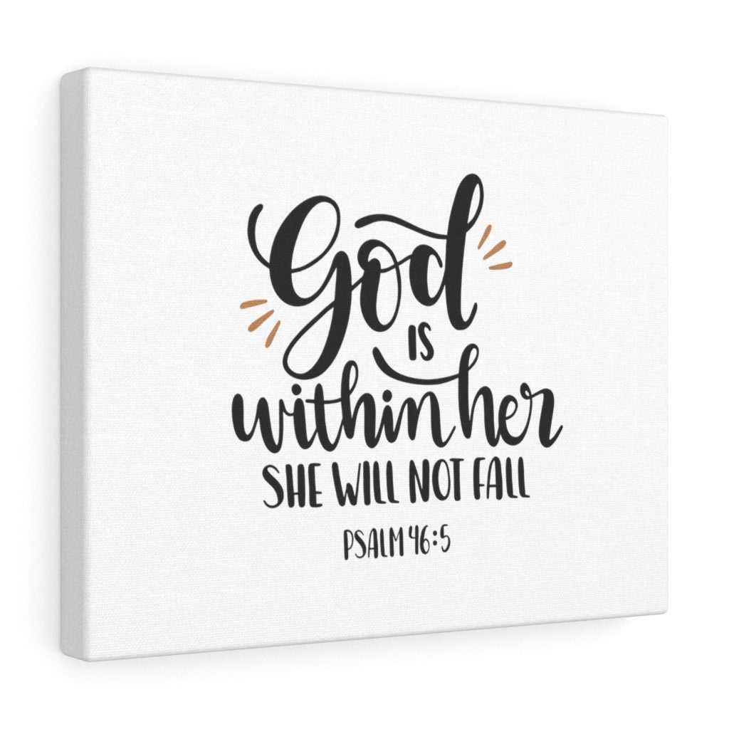 Scripture Walls Within Her Psalm 46:5 Bible Verse Canvas Christian Wall Art Ready to Hang Unframed-Express Your Love Gifts