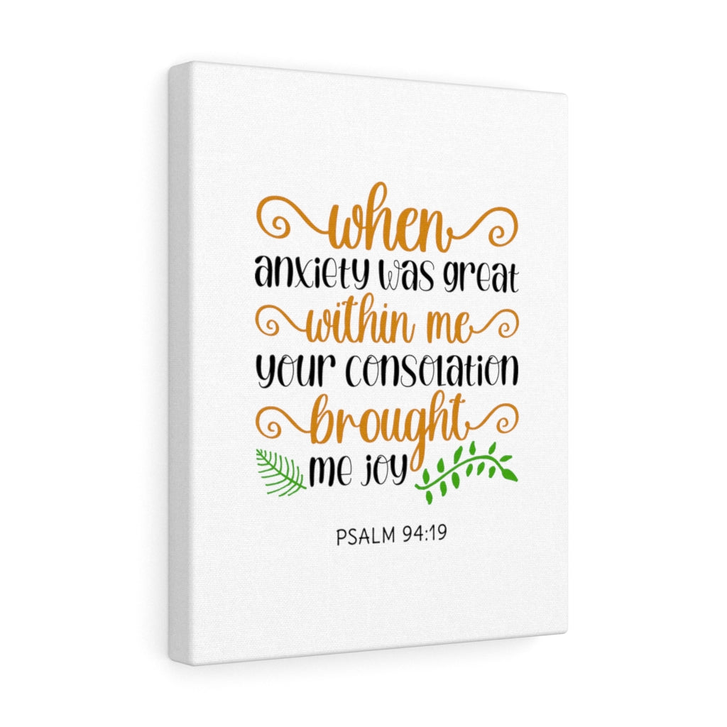 Scripture Walls Within Me Psalm 94:19 Bible Verse Canvas Christian Wall Art Ready to Hang Unframed-Express Your Love Gifts