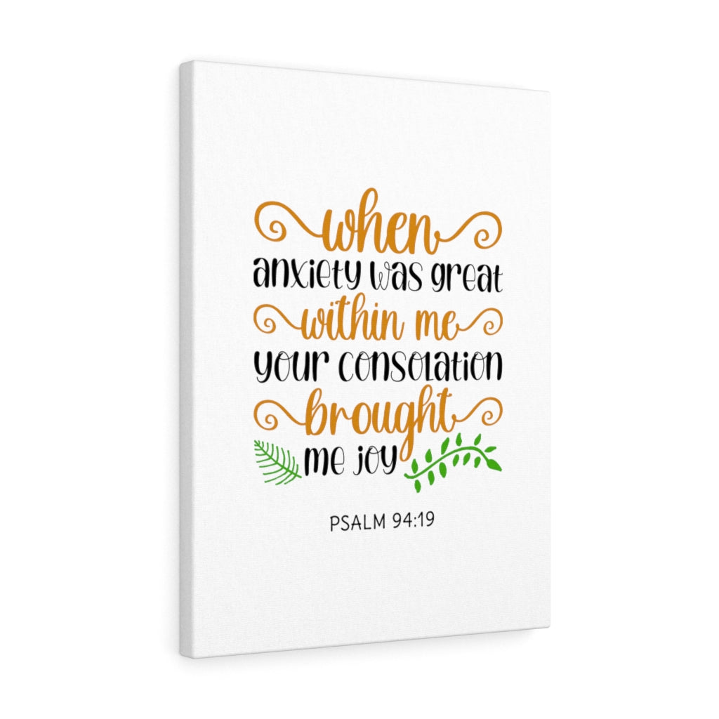 Scripture Walls Within Me Psalm 94:19 Bible Verse Canvas Christian Wall Art Ready to Hang Unframed-Express Your Love Gifts