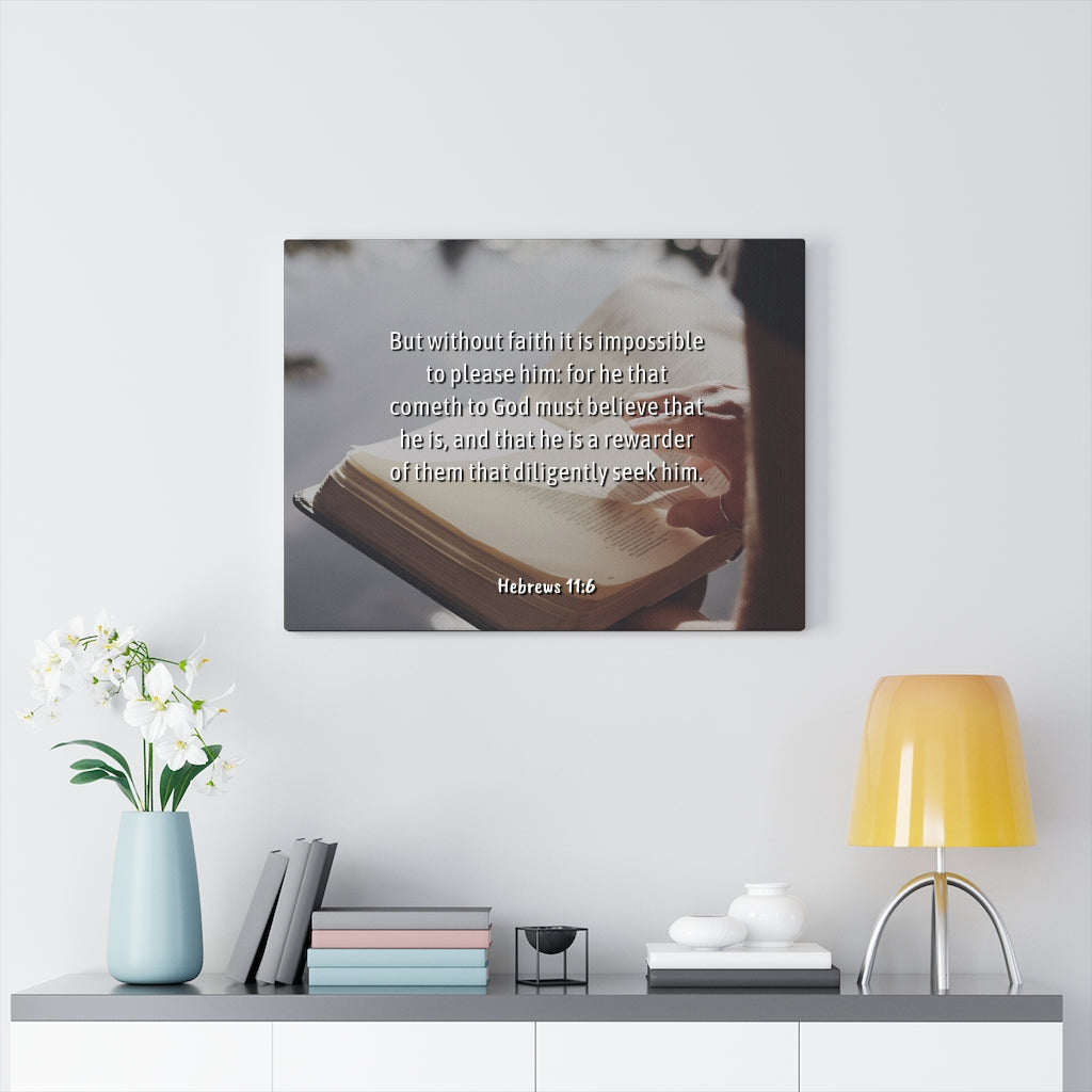 Scripture Walls Without Faith Hebrews 11:6 Bible Verse Canvas Christian Wall Art Ready to Hang Unframed-Express Your Love Gifts