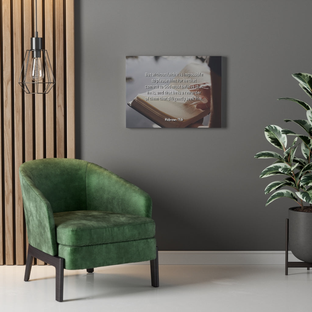 Scripture Walls Without Faith Hebrews 11:6 Bible Verse Canvas Christian Wall Art Ready to Hang Unframed-Express Your Love Gifts