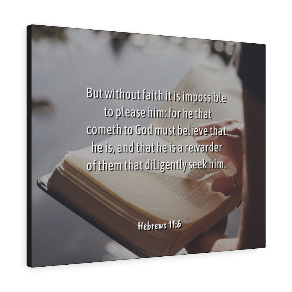 Scripture Walls Without Faith Hebrews 11:6 Bible Verse Canvas Christian Wall Art Ready to Hang Unframed-Express Your Love Gifts