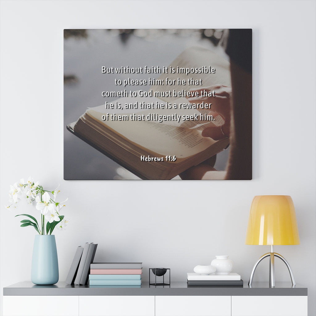 Scripture Walls Without Faith Hebrews 11:6 Bible Verse Canvas Christian Wall Art Ready to Hang Unframed-Express Your Love Gifts