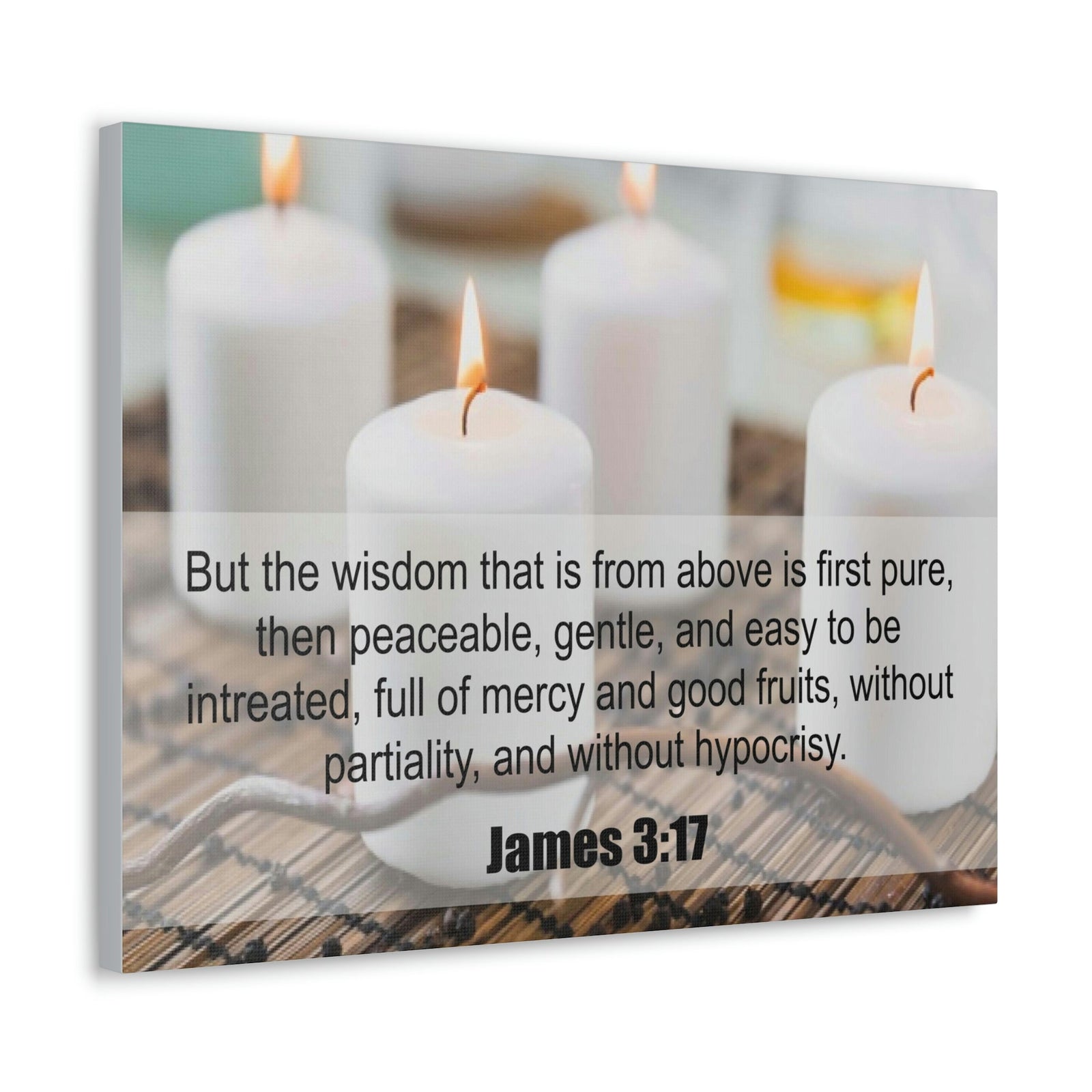 Scripture Walls Without Hypocrisy James 3:17 Bible Verse Canvas Christian Wall Art Ready to Hang Unframed-Express Your Love Gifts