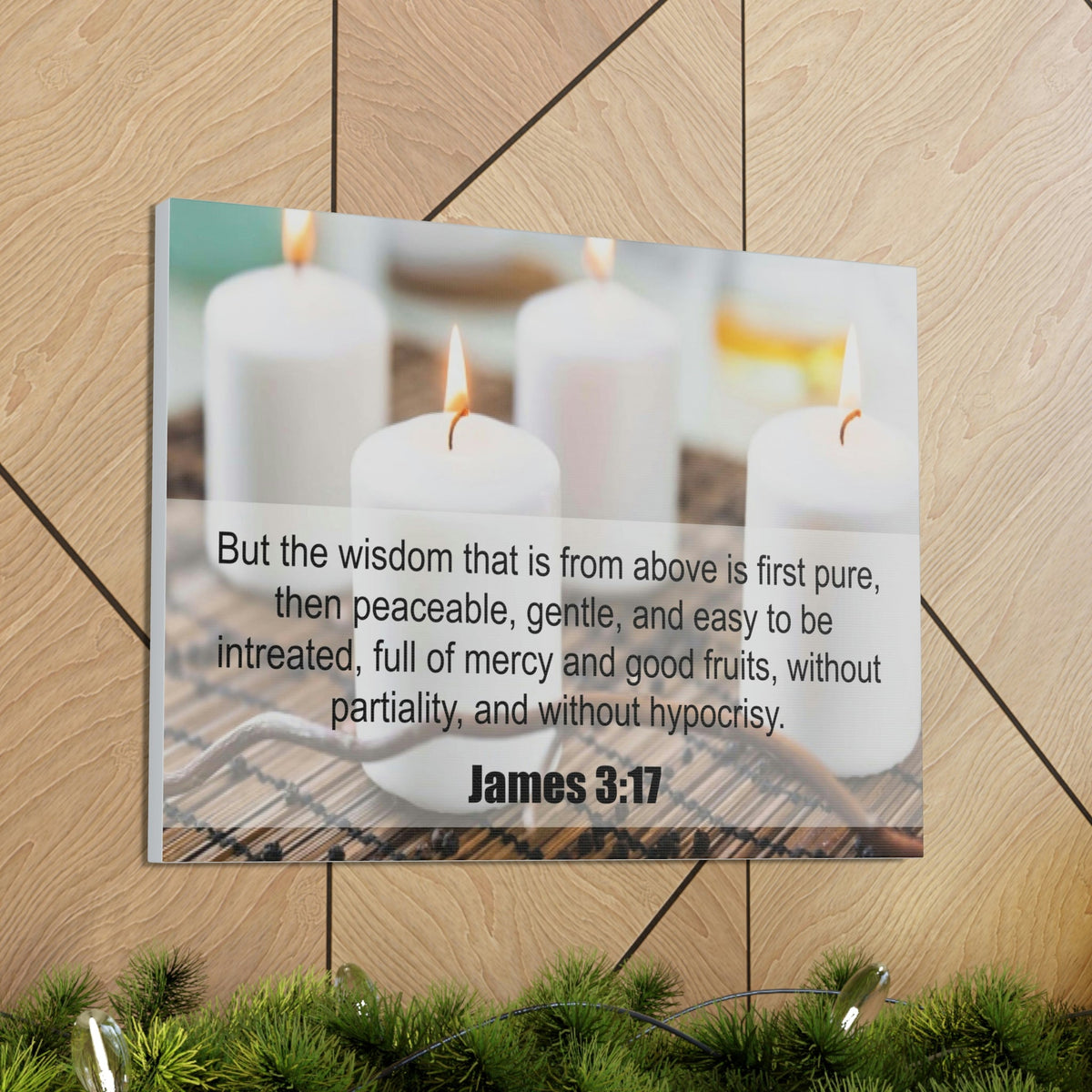 Scripture Walls Without Hypocrisy James 3:17 Bible Verse Canvas Christian Wall Art Ready to Hang Unframed-Express Your Love Gifts