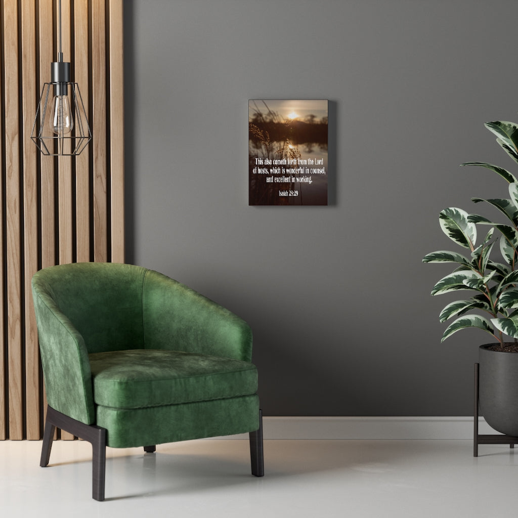 Scripture Walls Wonderful in Counsel Isaiah 28:29 Bible Verse Canvas Christian Wall Art Ready to Hang Unframed-Express Your Love Gifts