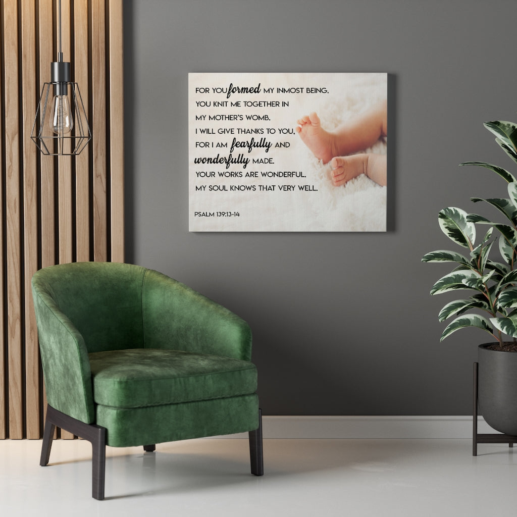 Scripture Walls Wonderfully Made Psalm 139:13-14 Wall Art Christian Home Decor Unframed-Express Your Love Gifts