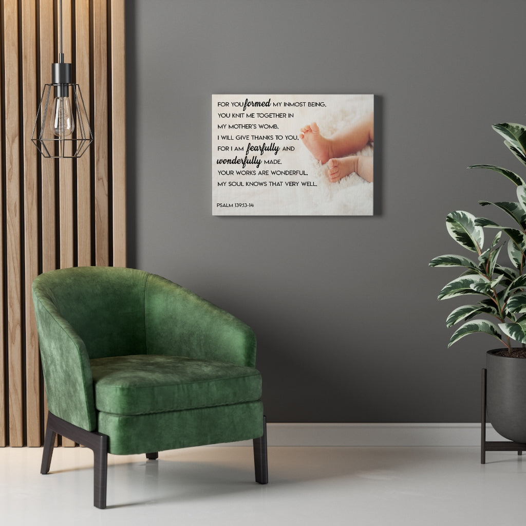 Scripture Walls Wonderfully Made Psalm 139:13-14 Wall Art Christian Home Decor Unframed-Express Your Love Gifts