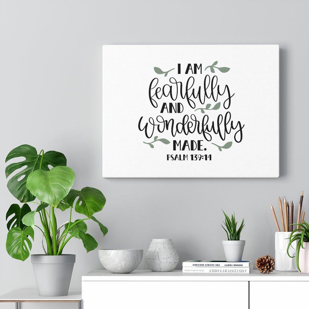 Scripture Walls Wonderfully Made Psalm 139:14 Bible Verse Canvas Christian Wall Art Ready to Hang Unframed-Express Your Love Gifts