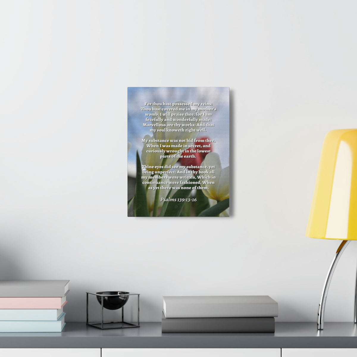 Scripture Walls Wonderfully Made Psalm 139:14 Flower Bible Verse Canvas Christian Wall Art Ready to Hang Unframed-Express Your Love Gifts