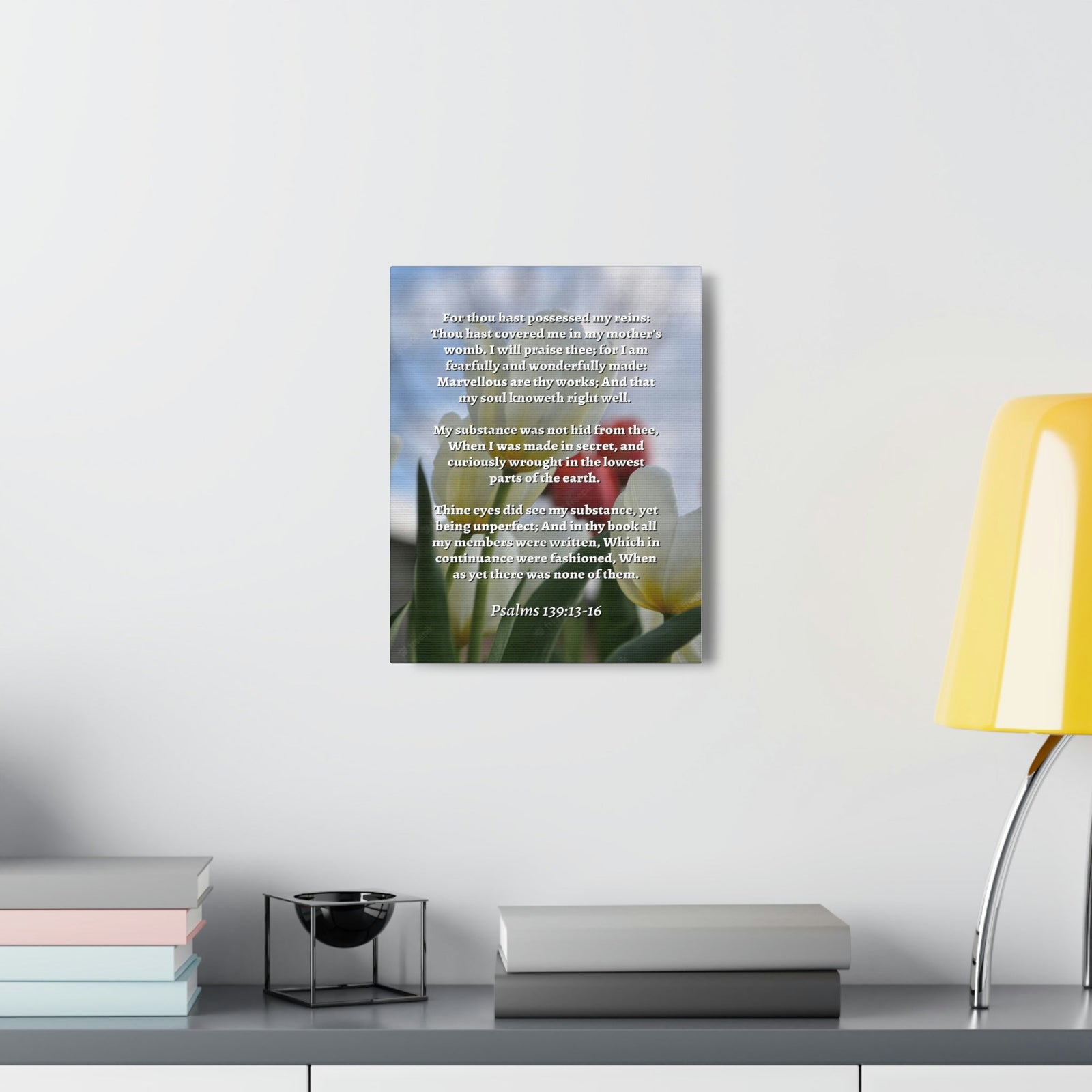Scripture Walls Wonderfully Made Psalm 139:14 Flower Bible Verse Canvas Christian Wall Art Ready to Hang Unframed-Express Your Love Gifts