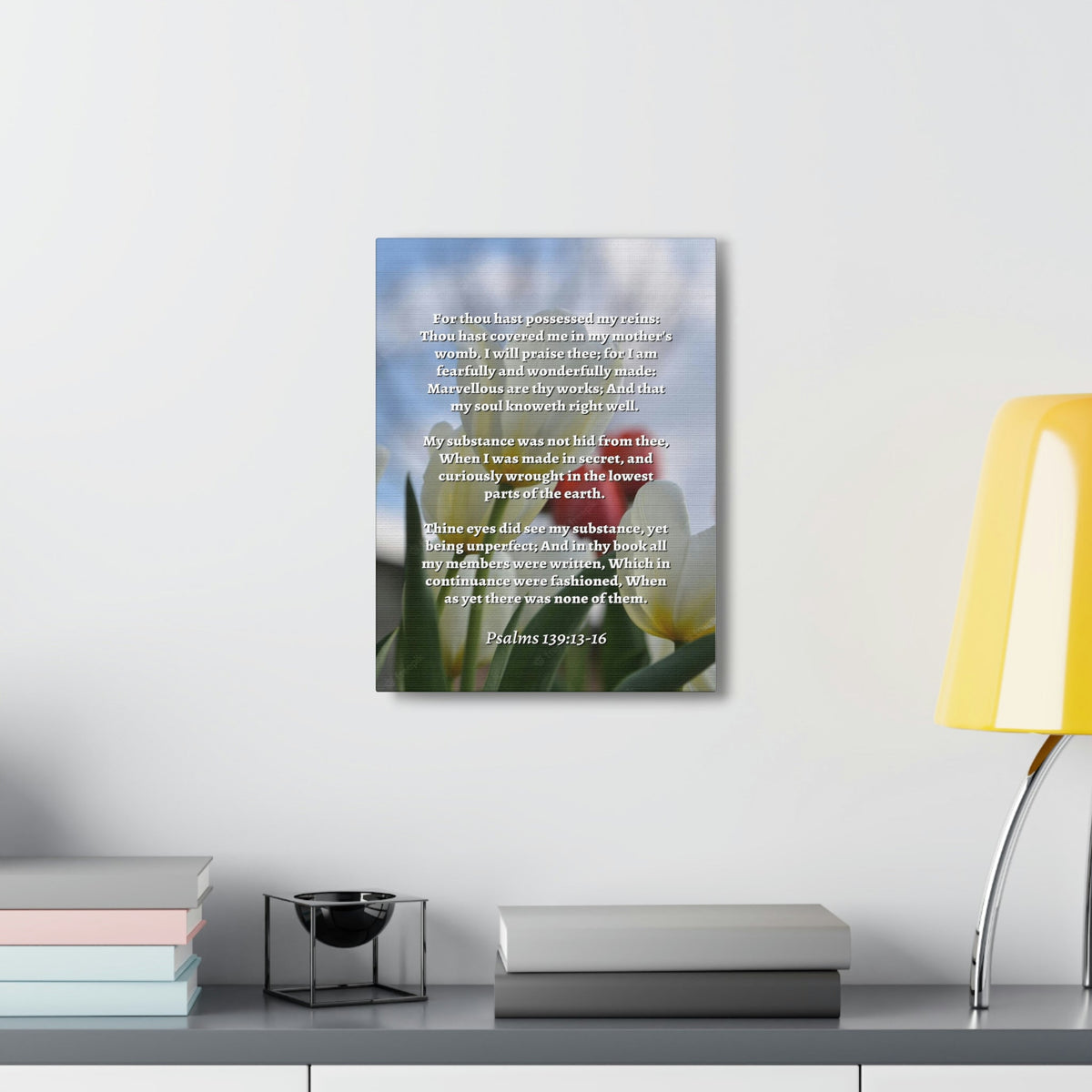 Scripture Walls Wonderfully Made Psalm 139:14 Flower Bible Verse Canvas Christian Wall Art Ready to Hang Unframed-Express Your Love Gifts