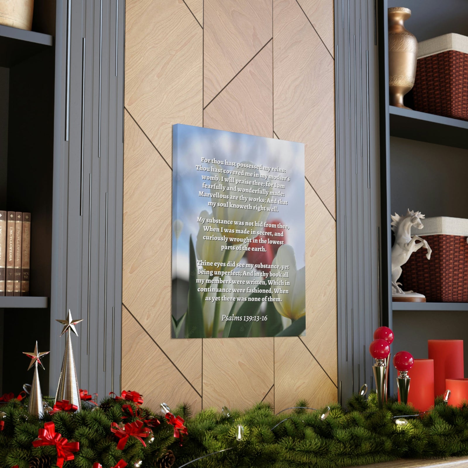Scripture Walls Wonderfully Made Psalm 139:14 Flower Bible Verse Canvas Christian Wall Art Ready to Hang Unframed-Express Your Love Gifts