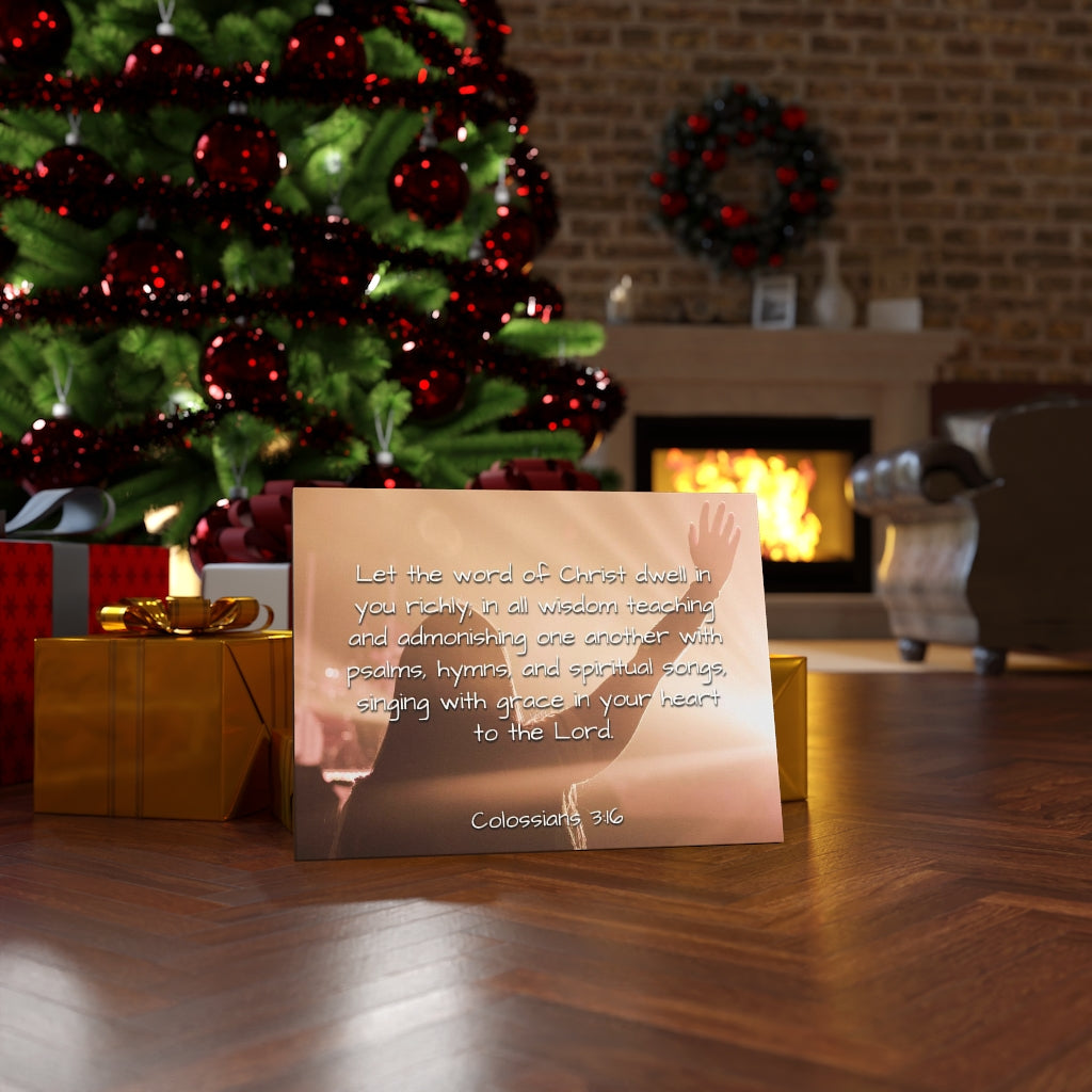 Scripture Walls Word Of Christ Colossians 3:16 Bible Verse Canvas Christian Wall Art Ready to Hang Unframed-Express Your Love Gifts