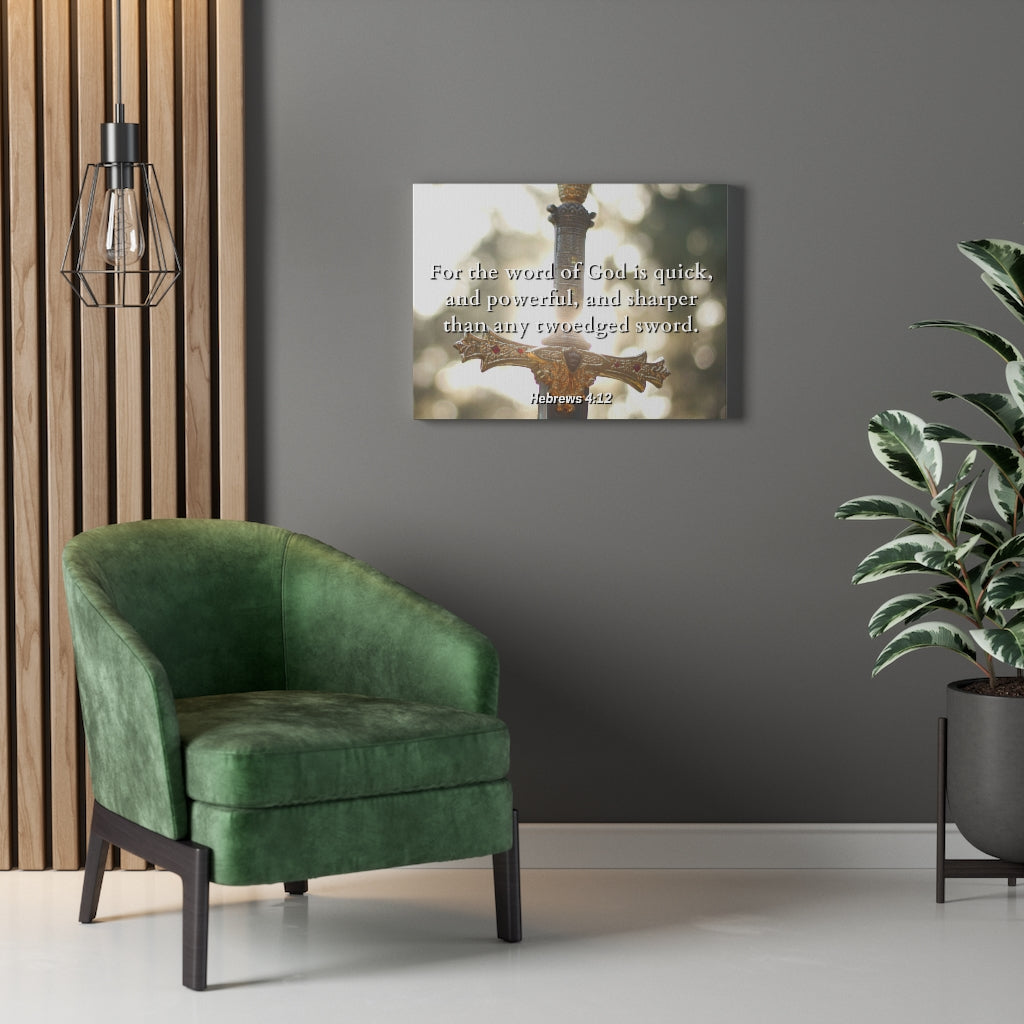 Scripture Walls Word Of God Hebrews 4:12 Bible Verse Canvas Christian Wall Art Ready to Hang Unframed-Express Your Love Gifts