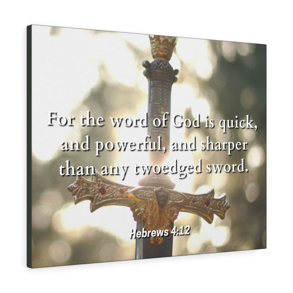 Scripture Walls Word Of God Hebrews 4:12 Bible Verse Canvas Christian Wall Art Ready to Hang Unframed-Express Your Love Gifts