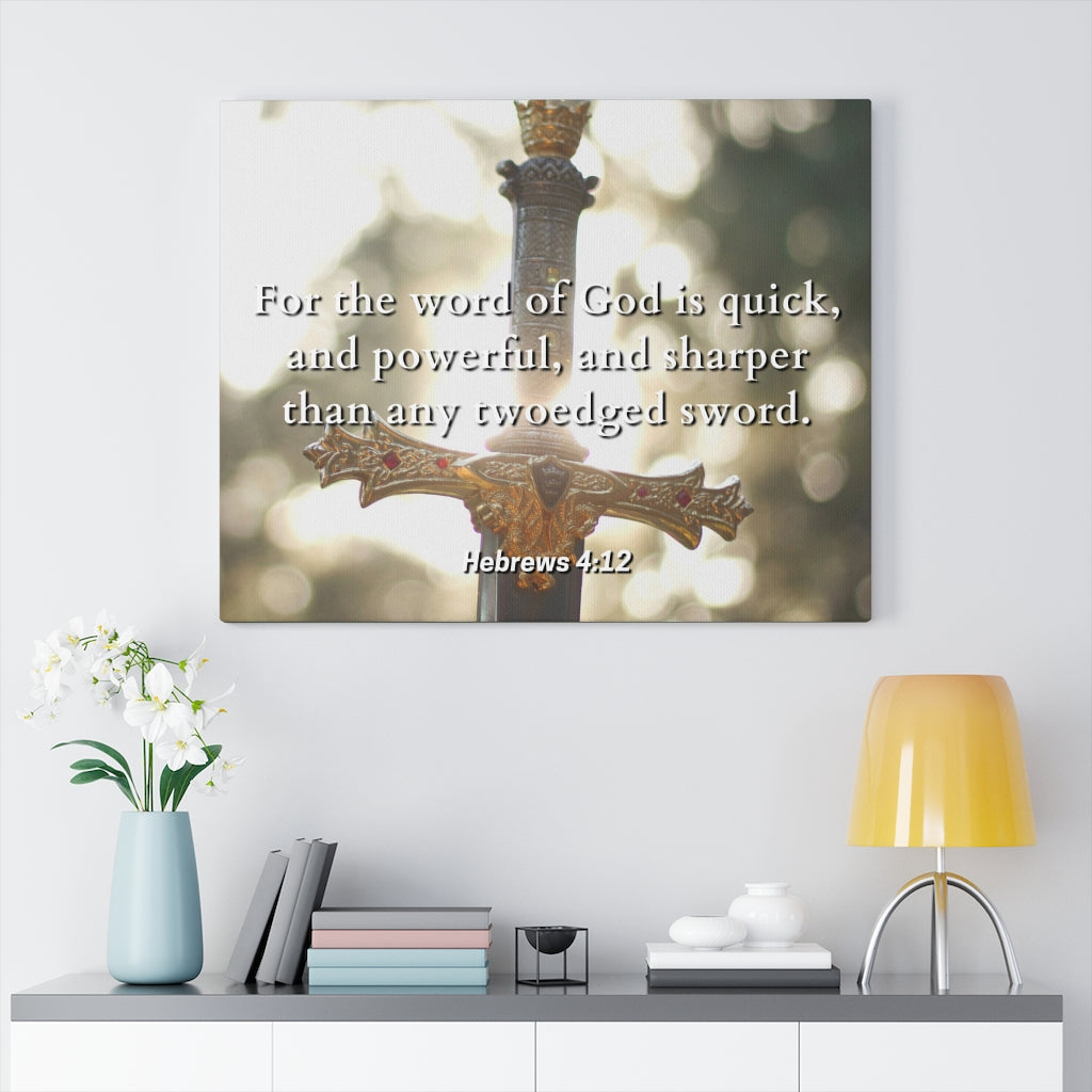 Scripture Walls Word Of God Hebrews 4:12 Bible Verse Canvas Christian Wall Art Ready to Hang Unframed-Express Your Love Gifts