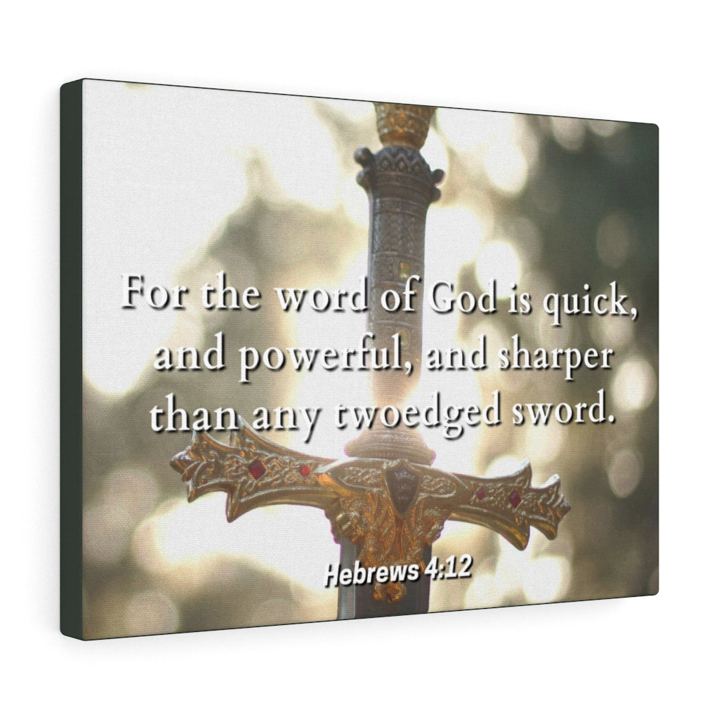Scripture Walls Word Of God Hebrews 4:12 Bible Verse Canvas Christian Wall Art Ready to Hang Unframed-Express Your Love Gifts
