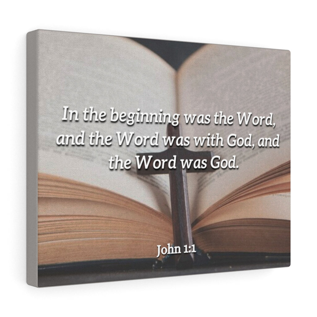 Scripture Walls Word was God John 1:1 Bible Verse Canvas Christian Wall Art Ready to Hang Unframed-Express Your Love Gifts