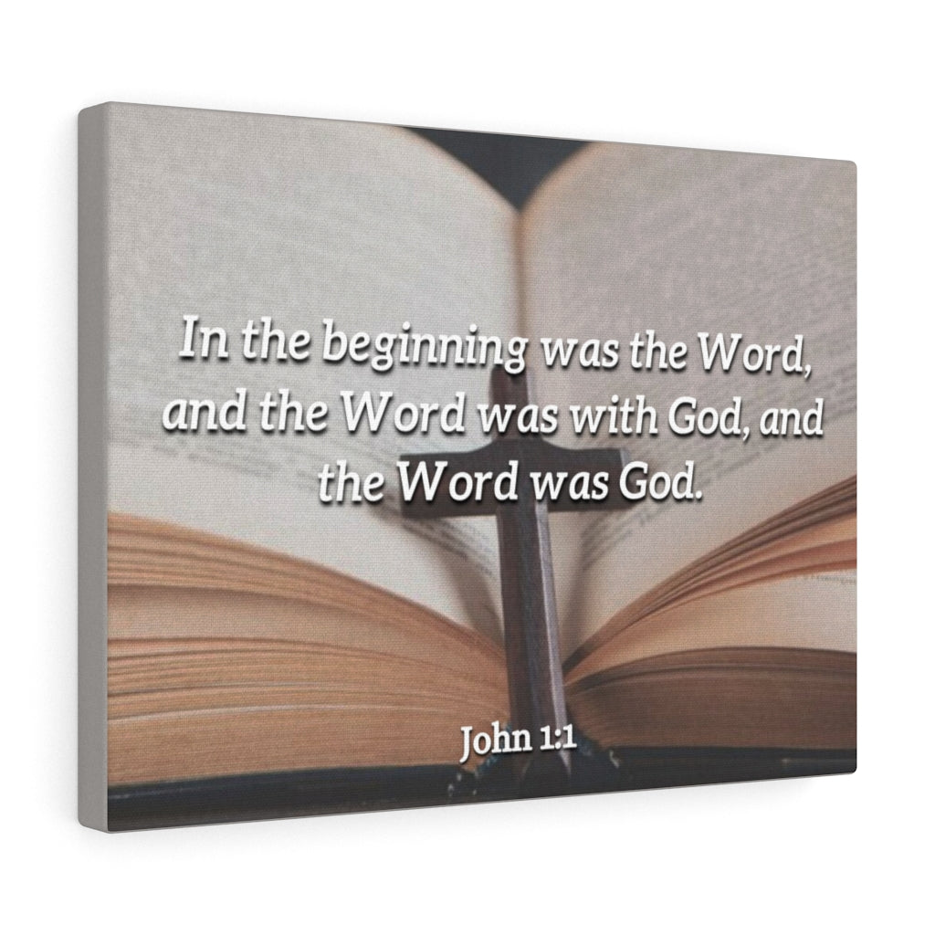 Scripture Walls Word was God John 1:1 Bible Verse Canvas Christian Wall Art Ready to Hang Unframed-Express Your Love Gifts