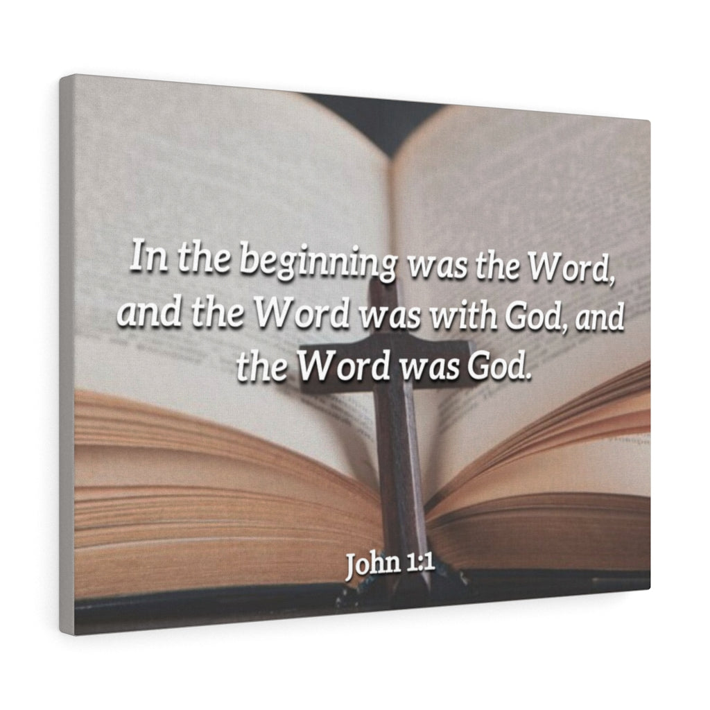 Scripture Walls Word was God John 1:1 Bible Verse Canvas Christian Wall Art Ready to Hang Unframed-Express Your Love Gifts