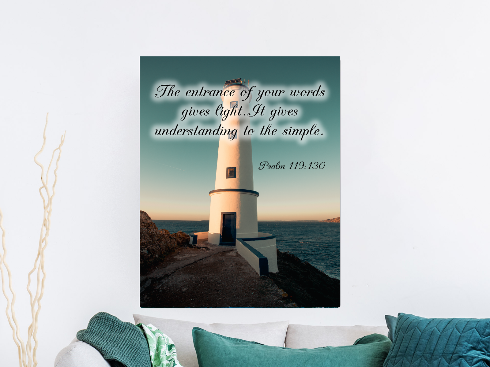 Scripture Walls Words Gives Light Psalm 119:130 Bible Verse Canvas Christian Wall Art Ready to Hang Unframed-Express Your Love Gifts