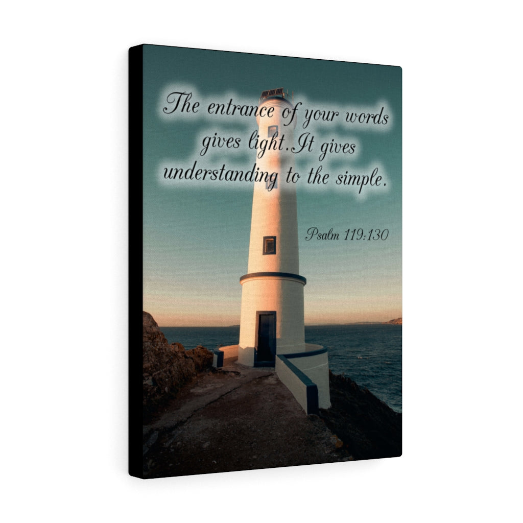 Scripture Walls Words Gives Light Psalm 119:130 Bible Verse Canvas Christian Wall Art Ready to Hang Unframed-Express Your Love Gifts